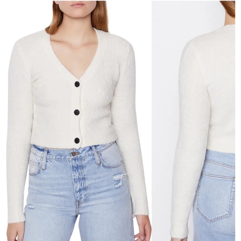 Frame Fuzzy Crop Cardigan